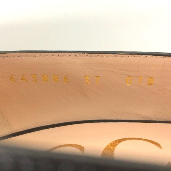 Gucci Baby Horsebit Black Leather Platform Heeled Pumps 37 - Picture 9 of 10